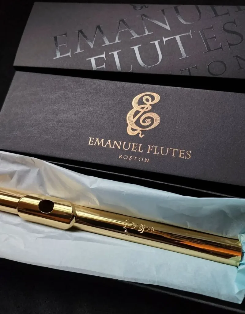 Solid 22K gold Emanuel Flutes headjoint in presentation box